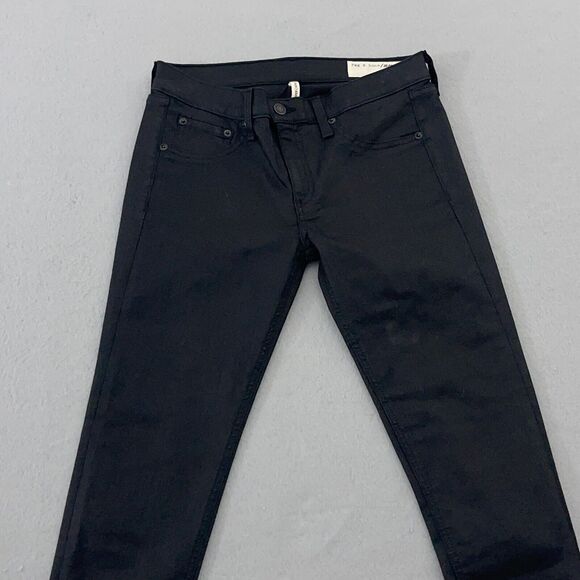 RAG & BONE‎ Jeans Women Size 26 Capri Black Dark Wash Denim Pants 28x26 Stretch - Picture 2 of 13